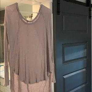 Lavender Free people distressed shirt